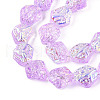 Transparency Electroplate Glass Beads Strands GLAA-T023-41A-05-3