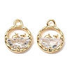 Brass Micro Pave Cubic Zirconia Charms KK-A259-27G-01-1