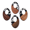 Opaque Resin & Walnut Wood Pendants RESI-N039-62B-1