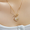 Fashionable Brass Full Crystal Rhinestone Heart Star Pendant Necklaces PD1467-2