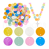  240Pcs 8 Colors Dyed Natural Capiz Shell Disc Links Connector Charms SSHEL-PH0001-31B-7