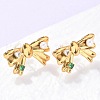 304 Stainless Steel Micro Pave Cubic Zirconia Stud Earrings EJEW-D309-04G-2