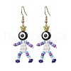 Human with Evil Eye Baking Paint Glass Seed Beads Resin Dangle Earrings EJEW-MZ00431-05-2