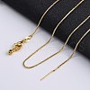 Adjustable Electroplate Brass Venetian Chain Necklaces MAK-L028-02G-2