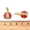 Brass Micro Pave Clear Cubic Zirconia Pendants KK-R229-03G-3
