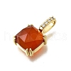 Natural Carnelian(Dyed & Heated) Faceted Square Pendants KK-F899-03C-G-2