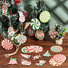  Christmas Wooden Pendant Decorations and Paper Flag Banners AJEW-NB0006-09-4