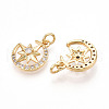 Brass Micro Pave Cubic Zirconia Pendants KK-T070-58G-2