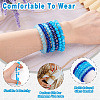 6Pcs 6 Styles 8mm Glass Round Beaded Stretch Bracelet Sets BJEW-TAC0021-14