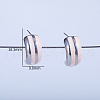 Pink C-shaped Brass Stud Earrings QG1885-3