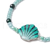 Alloy Enamel Shell Shape Link Bracelets BJEW-JB11781-4