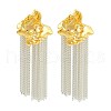 Irregular Tassel Brass Stud Earrings EJEW-Q391-15G-2
