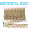 HOBBIESAY 5 Yards Metallic Yarn Flower Lace Trim Ribbons SRIB-HY0001-07A-2