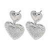 Brass Pave Cubic Zirconia Stud Earrings for Women EJEW-M258-08P-1