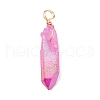 Electroplated Natural Quartz Crystal Pendants PALLOY-JF01075-2