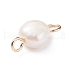 Natural Cultured Freshwater Pearl Connector Charms PALLOY-JF01394-03-4
