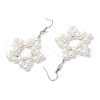Star ABS Plastic Imitation Pearl Beaded Dangle Earrings EJEW-JE06329-4