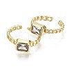 Mother's Day Rings Brass Micro Pave Cubic Zirconia Cuff Rings RJEW-S044-119A-NF-2