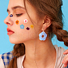 ANATTASOUL 6 Pairs 6 Colors Cute Acrylic Flower Dangle Hoop Earrings EJEW-AN0003-47-5