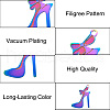 Ion Plating(IP) 304 Stainless Steel Stilettos Filigree Pendants STAS-R102-03-3