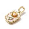 Brass Micro Pave Cubic Zirconia Pendents KK-R212-03G-07-2