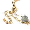 Nuggets Natural Moss Agate & Imitation Pearl Multi-Strand Bracelets BJEW-P326-01A-G-3