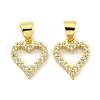 Rack Plating Brass Micro Pave Clear Cubic Zirconia Pendant KK-B091-32G-1