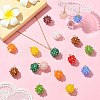 Handmade Nylon Wired Glass Beaded Pendants with Glass Pearl Round Bead PALLOY-CJ00105-6