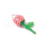 Grade A Round Glass Seed Beads Acrylic Flower Charms PALLOY-MZ00690-03-3
