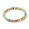 Handmade Polymer Clay Heishi Beads Stretch Bracelet BJEW-JB07310-1