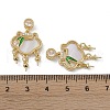 Brass & Shell & Clear Cubic Zirconia Pendants KK-G497-19G-3