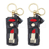 PU Leather Lipstick Holder Keychains AJEW-WH0248-226C-1