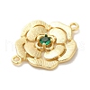Brass Pave Glass Connector Charms KK-Z073-32G-04-2