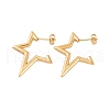 Ion Plating(IP) 304 Stainless Steel Half Hoop Stud Earrings for Women EJEW-P279-12G-1