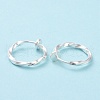 Electroplated Brass Twisted Tubular Hoop Earrings for Women EJEW-G299-01A-S-3