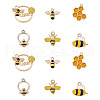 Yilisi 24Pcs 6 Style Zinc Light Gold Alloy Enamel Pendants ENAM-YS0001-05-9