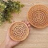 Bamboo Rattan Tray Bread Storage Basket AJEW-GA0002-15-3