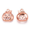 Tibetan Style Halloween Pumpkin Jack-O'-Lantern Alloy Pendants TIBEP-Q050-07RG-2