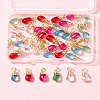 40Pcs 5 Colors Transparent Glass Charms PALLOY-FS00023-8