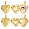 Beebeecraft 6Pcs Brass Locket Pendants KK-BBC0015-53-1