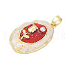 Brass Enamel Pendants KK-U068-13F-04G-2