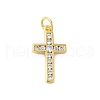 Cross Shape Rack Plating Brass Micro Pave Cubic Zirconia Pendants KK-S396-07A-1