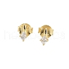 925 Sterling Silver Clear Cubic Zirconia Stud Earrings EJEW-Q032-01F-G-4