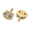 304 Stainless Steel Micro Pave Cubic Zirconia Charms STAS-K302-01B-G-2