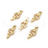 Brass Micro Pave Cubic Zirconia Fold Over Clasps X-KK-P164-12G-1