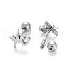 Tarnish Resistant 201 Stainless Steel Barbell Cartilage Earrings EJEW-R147-40-3