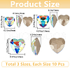 Beebeecraft 30Pcs 3 Styles Glass Rhinestone Cabochons RGLA-BBC0001-05-2