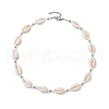 Summber Beach Natural Cowrie Shell Beaded Necklaces NJEW-JN04783-03-4