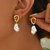 Elegant Brass Dangle Stud Earrings KS8037-4-1