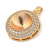 Brass Micro Pave Clear Cubic Zirconia Pendants KK-N254-118G-02-2